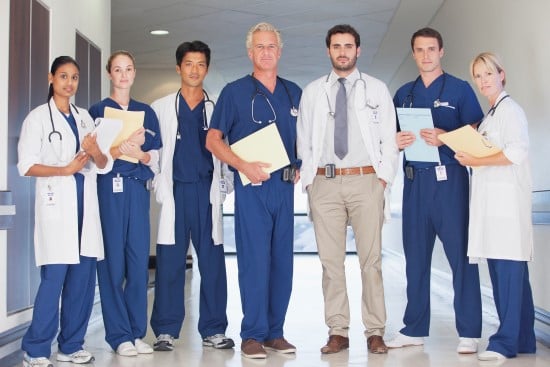 diverse male and female doctors